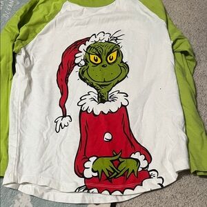 Dr. Seuss Grinch Kids Raglan Shirt - Green and White Hanna Andersson